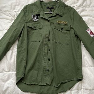 Green Huntington Button Up Jacket